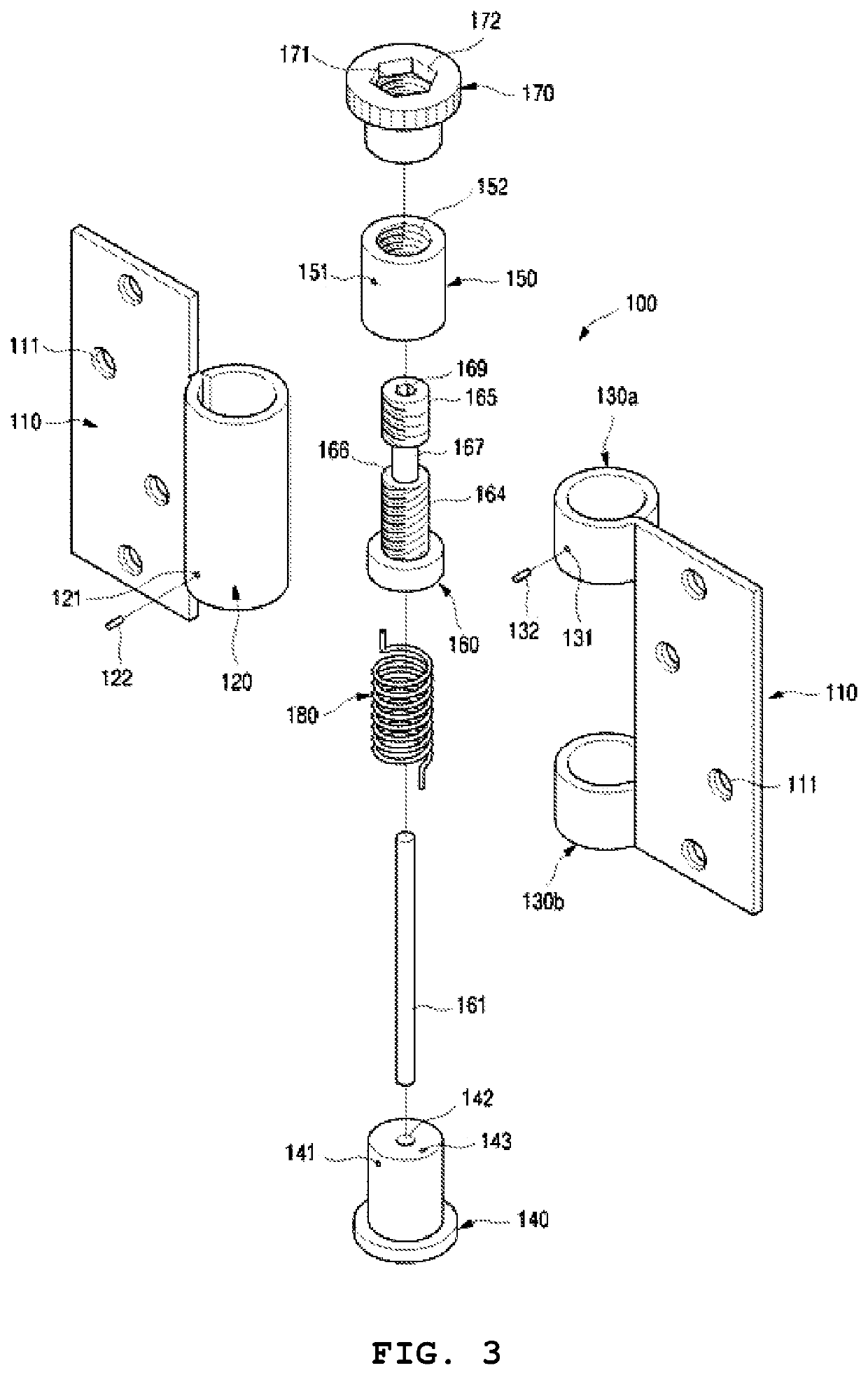 Hinge for opening/closing door