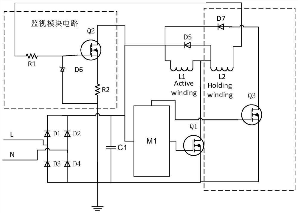 A release coil disconnection monitoring circuit