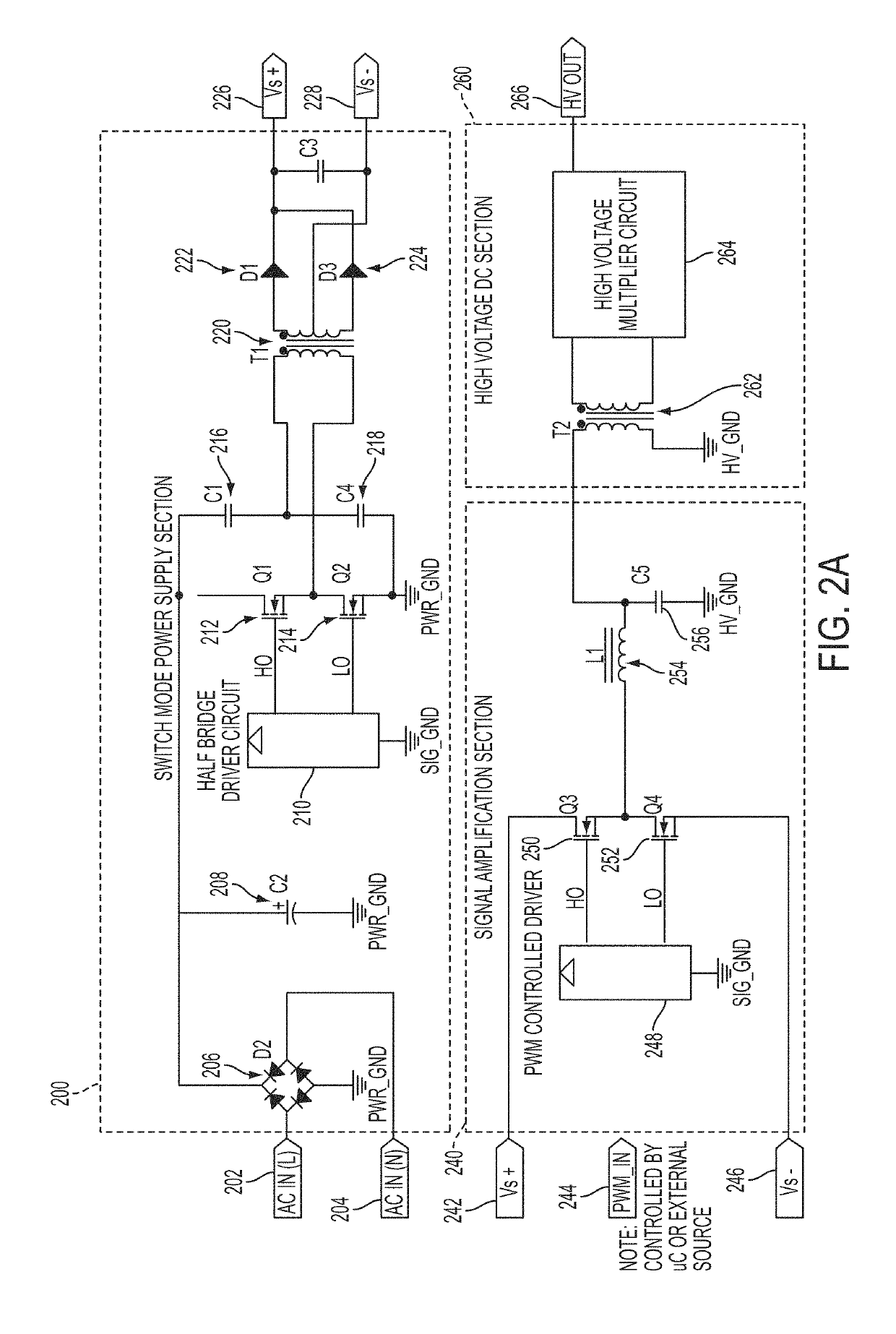 DC high potential insulation breakdown test system and method