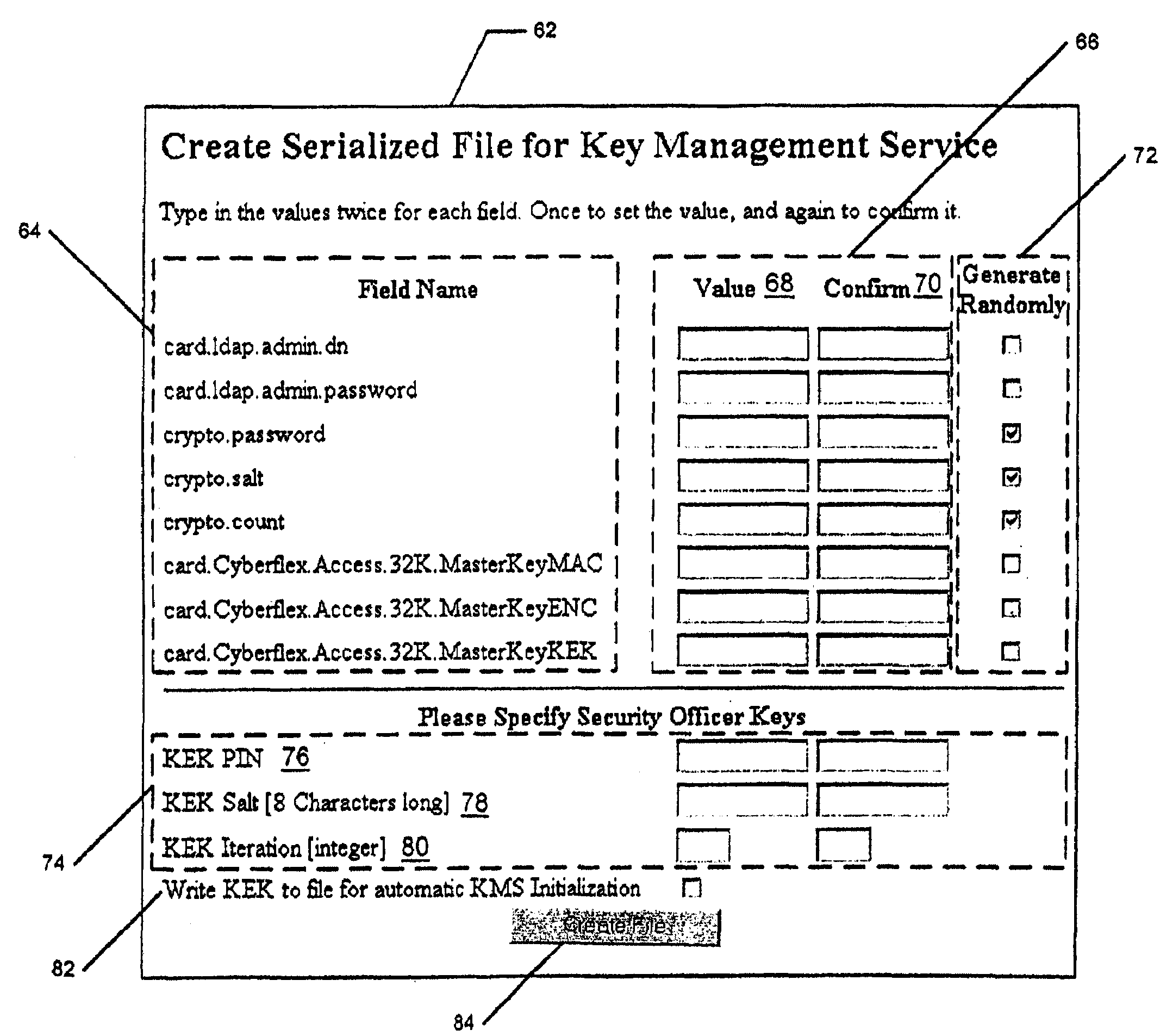 Method and system for initializing a key management system