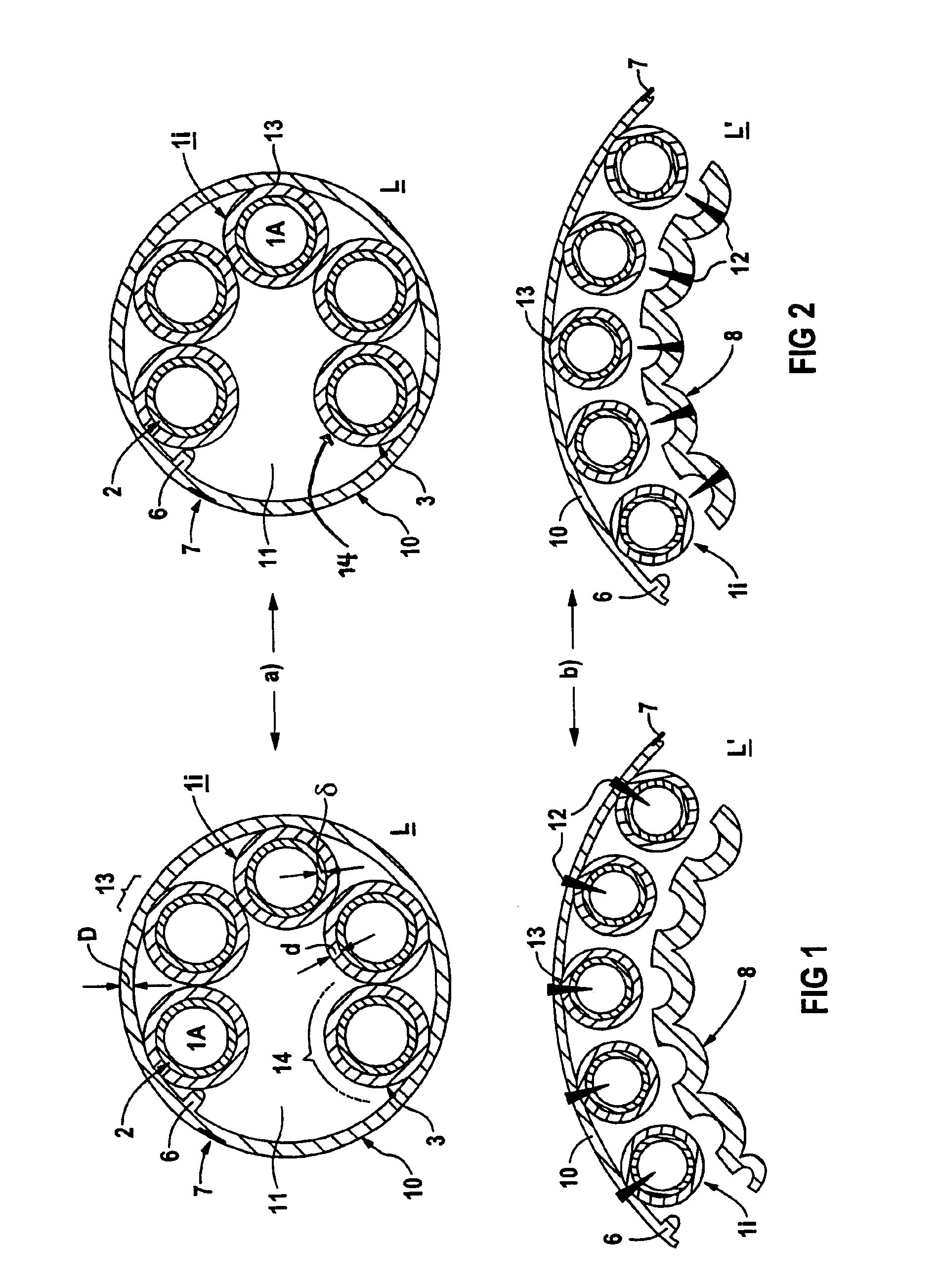 Multi conductor arrangement for transferring energy and/or data