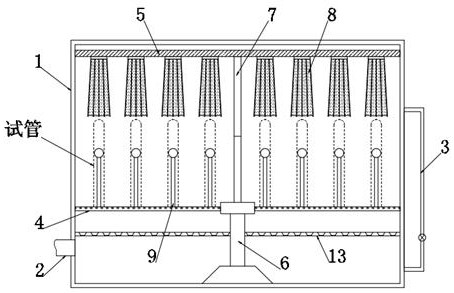 Umbrella type drying equipment for glass test tubes