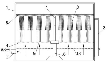 Umbrella type drying equipment for glass test tubes