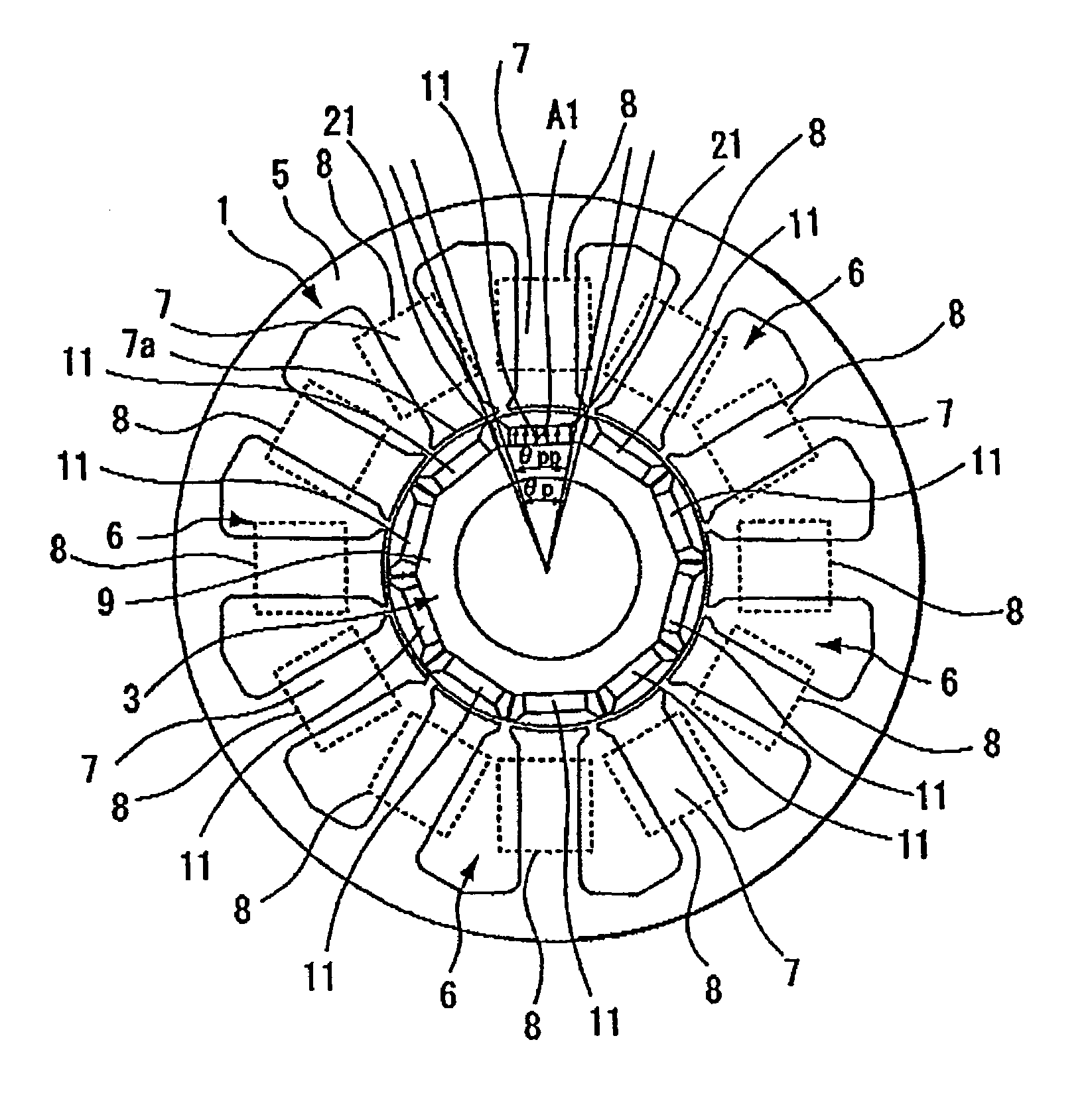 Method of determining pole arc ratio of interior permanent magnet rotary motor and interior permanent magnet rotary motor