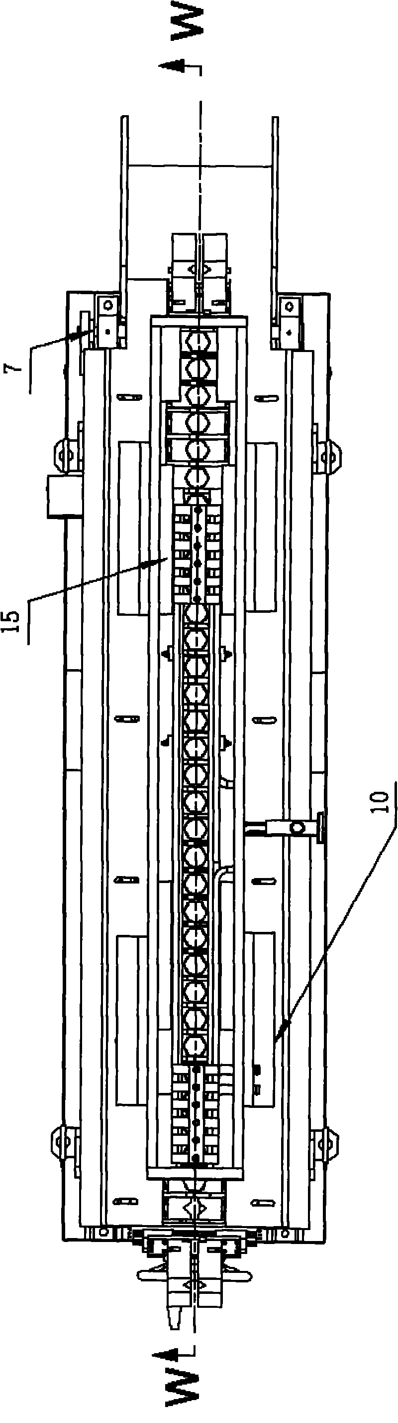 End induction heating device