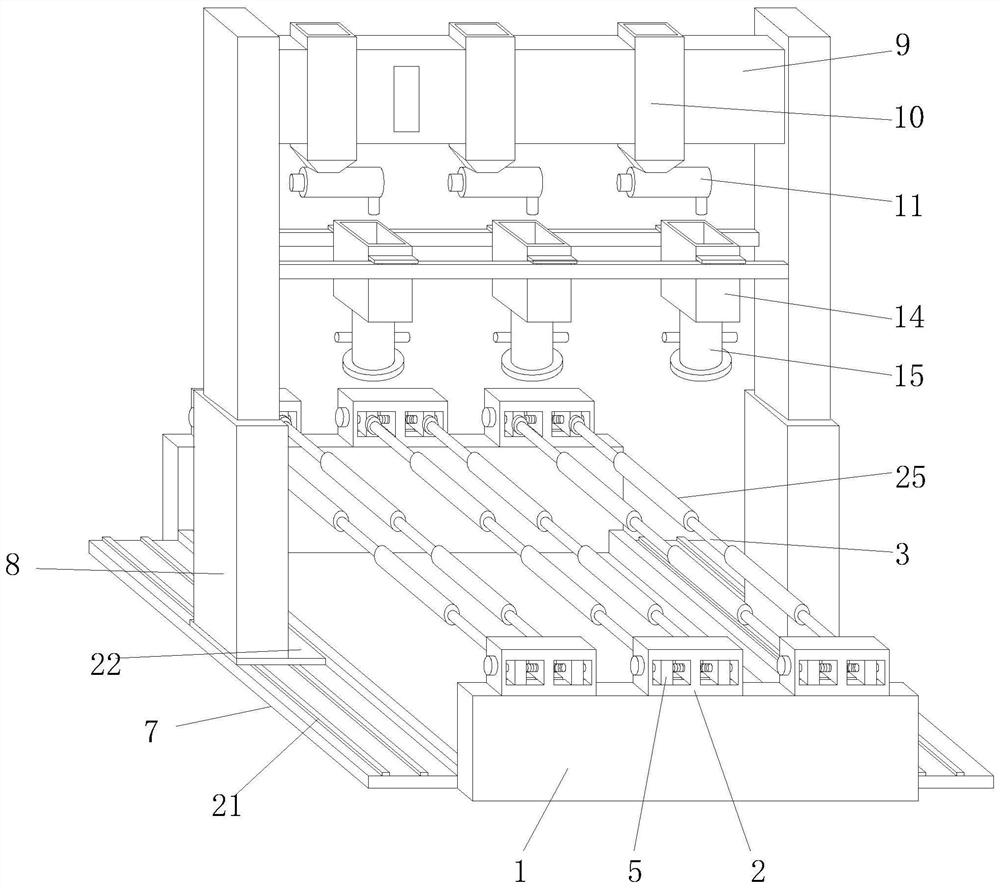 Spraying device facilitating adjustment of powder supply amount for cast iron pipeline