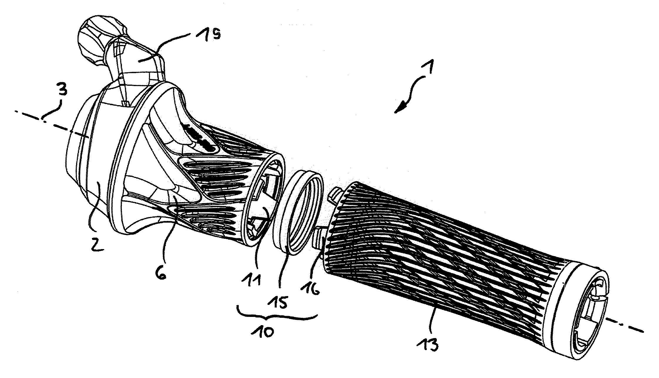 Rotatable grip actuator