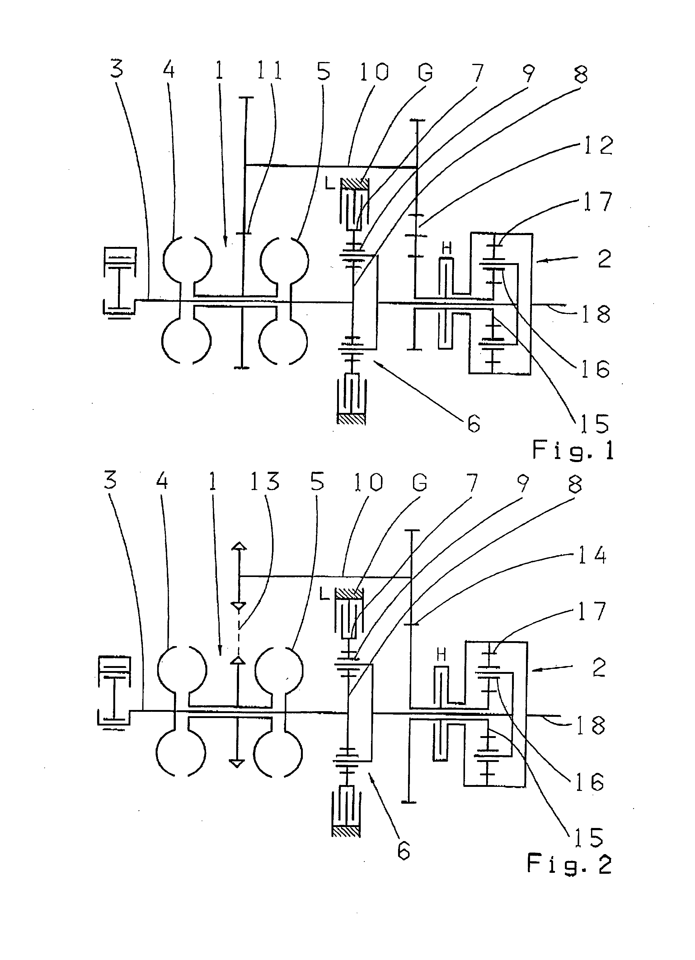 Split power transmission to include a variable drive