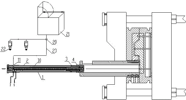 Injection head of die casting machine and lubrication structure thereof