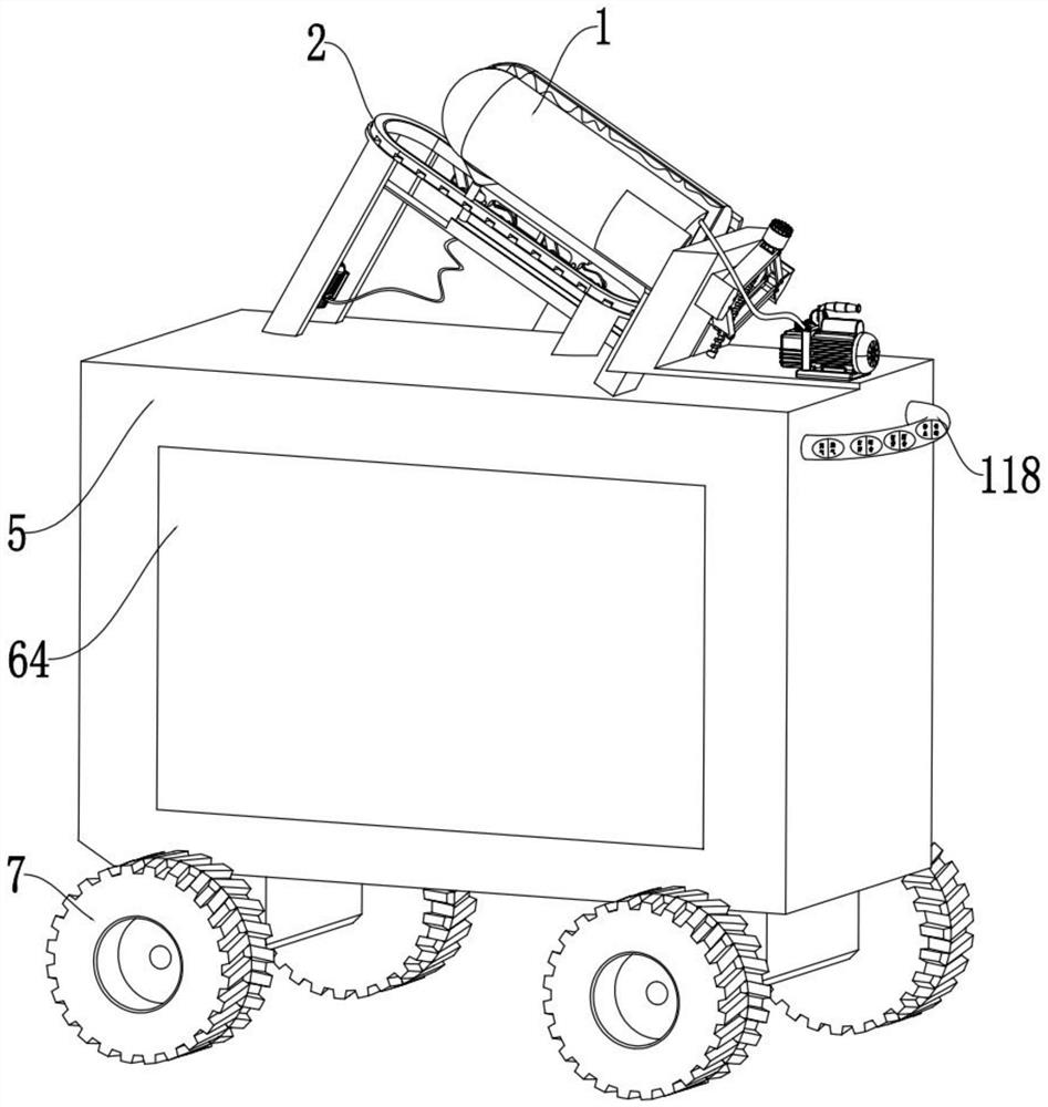 Air pressure explosion harvesting type swing friction shelling puberulous glochidion herb harvesting vehicle