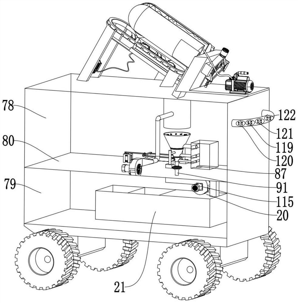 Air pressure explosion harvesting type swing friction shelling puberulous glochidion herb harvesting vehicle