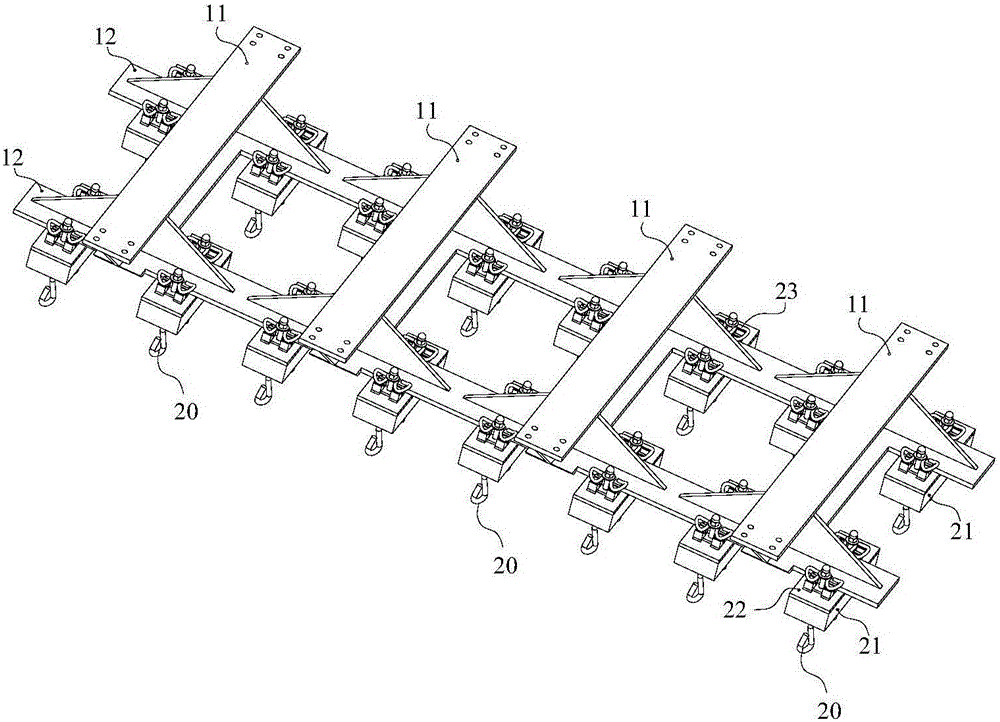 Spring buckle type medium and low speed maglev transportation system track telescopic adjustment structure