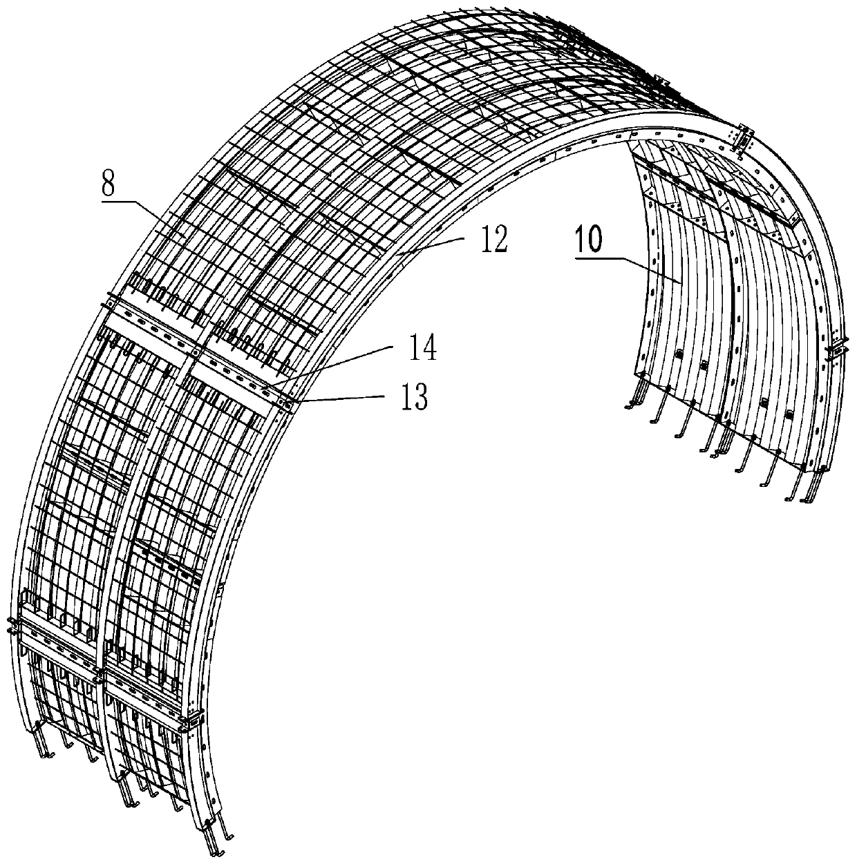 Tunnel supporting lining with buffer performance and construction method of tunnel supporting lining