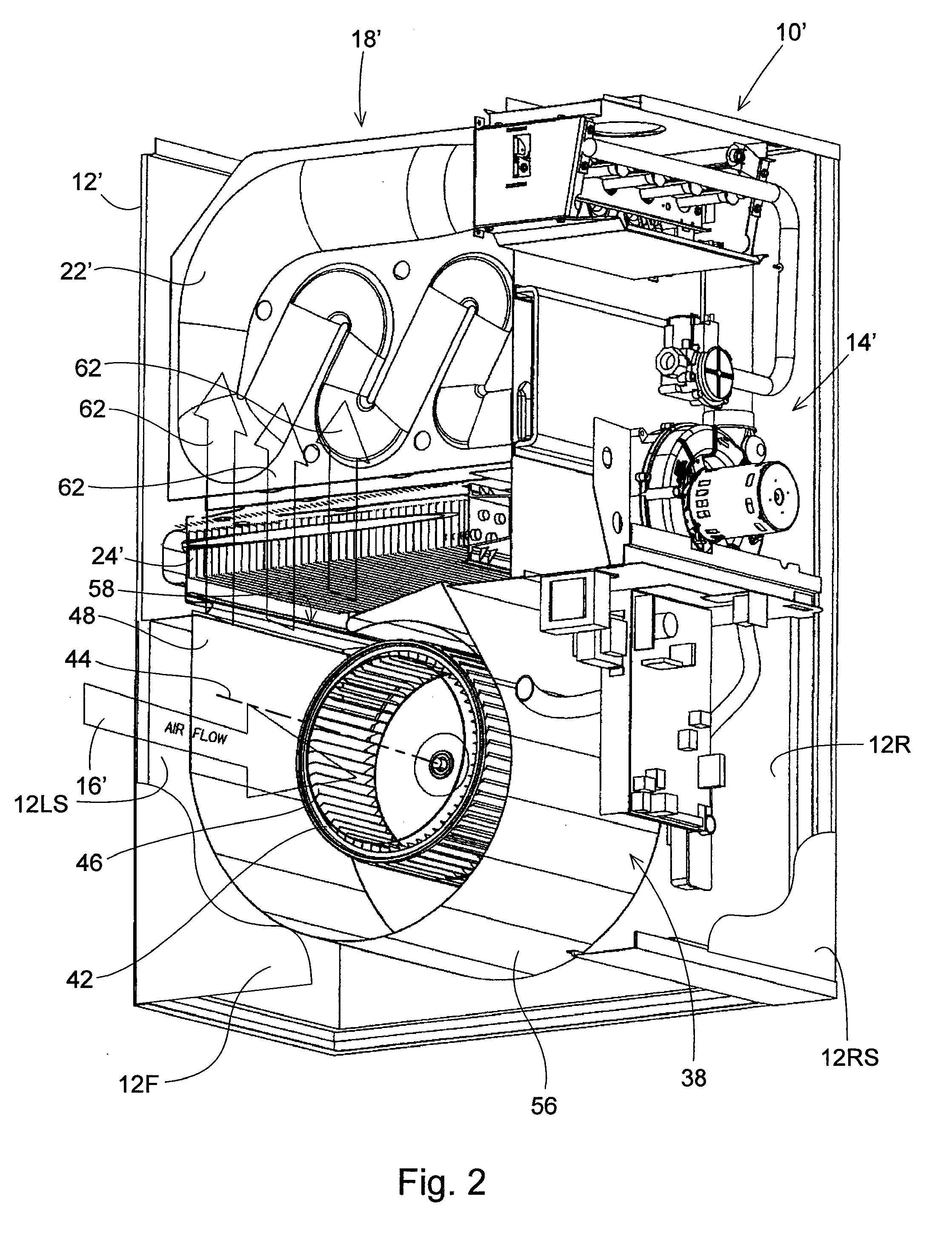 High Efficiency Furnace/Air Handler Blower Housing with a Side Wall Having an Exponentially Increasing Expansion Angle