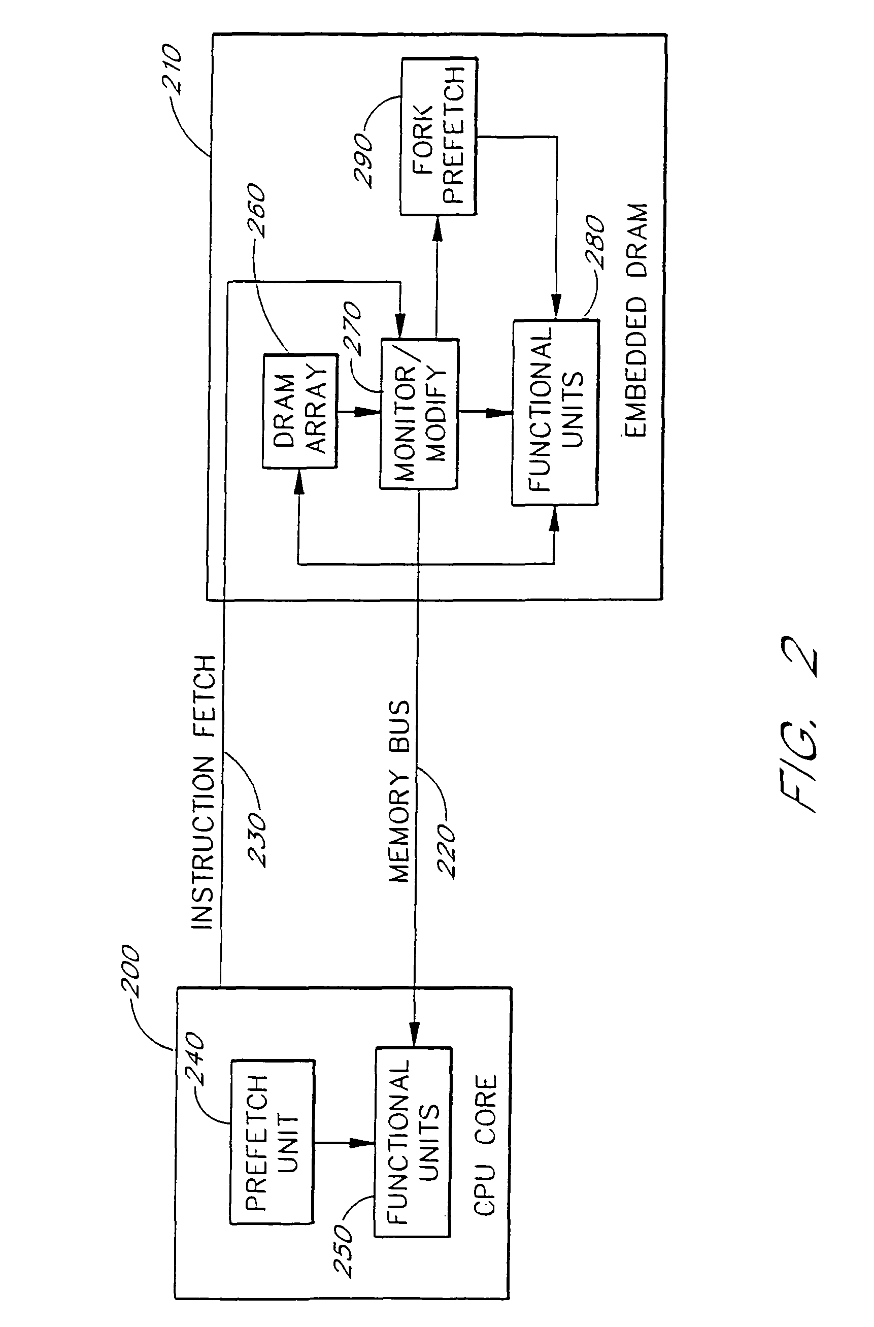 Split embedded DRAM processor