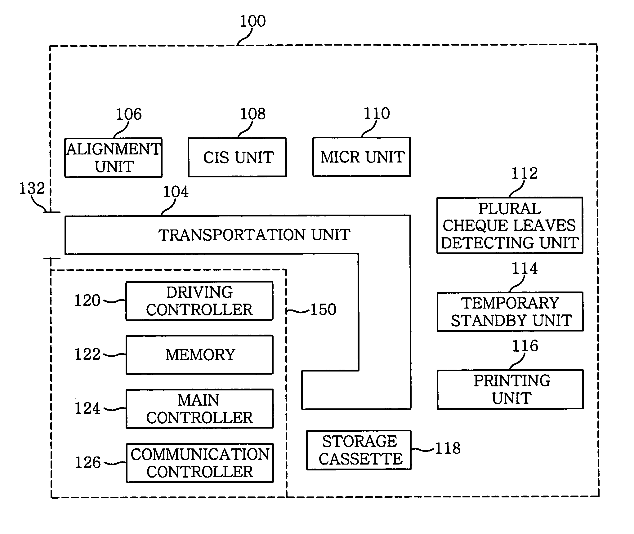 Automated teller machine capable of depositing cheques