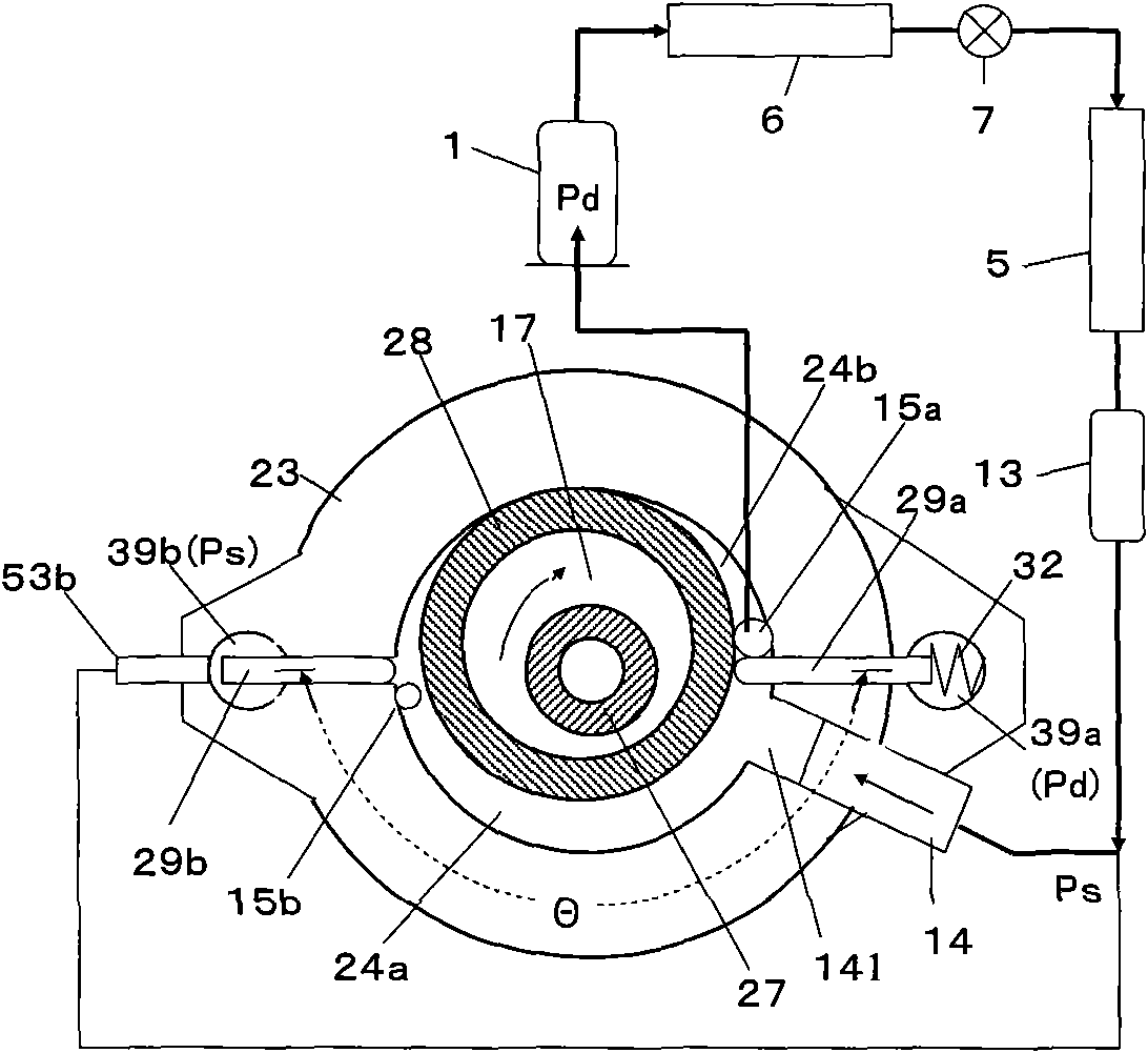 Dual-sliding vane rotary compressor, control method and application thereof