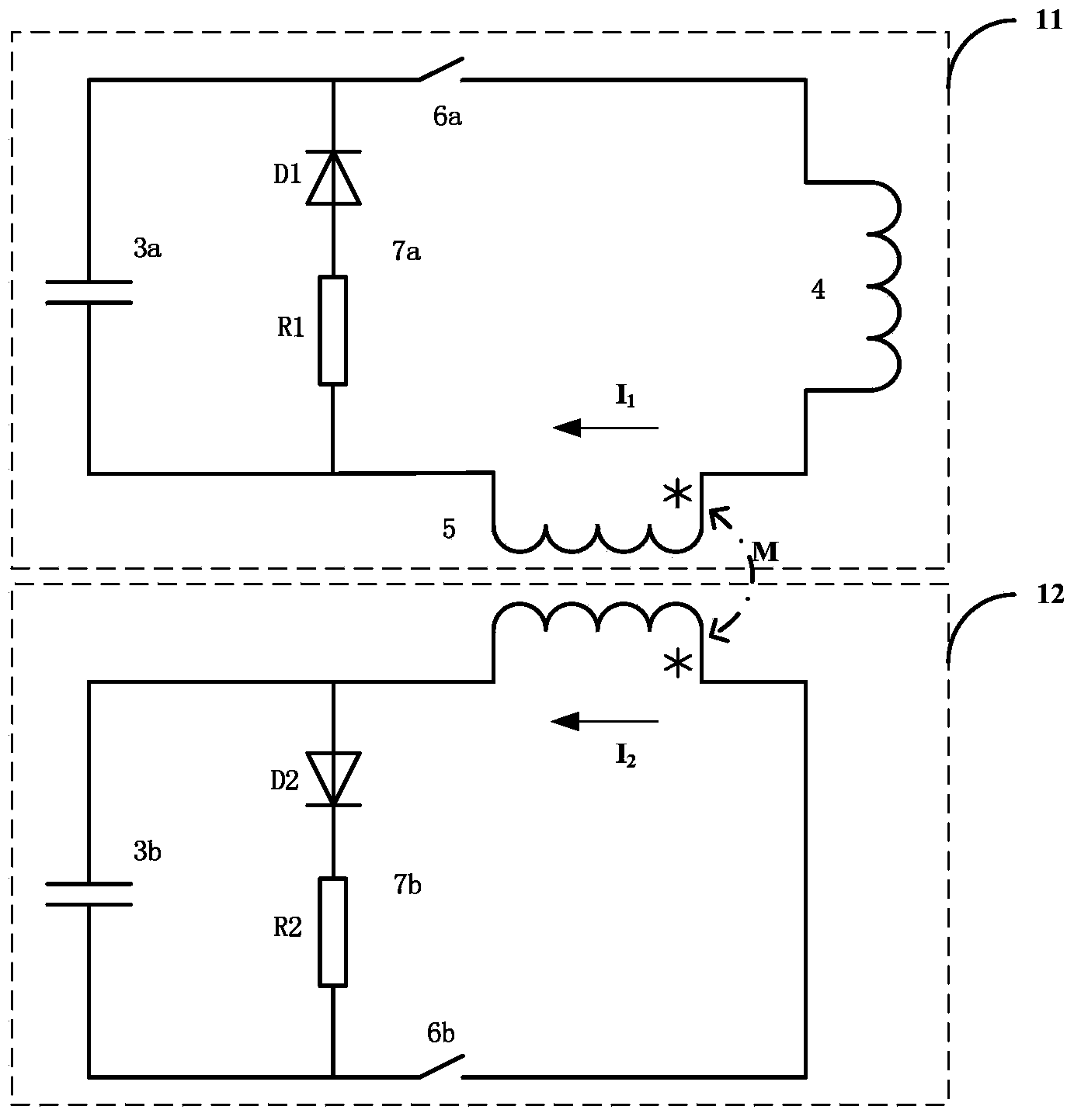 Flat-topped pulse magnetic field generating device and flat-topped pulse current generating device