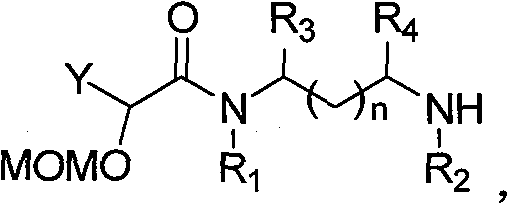 Lactone compound of sweetsop connected through amido bond, synthetic method and application