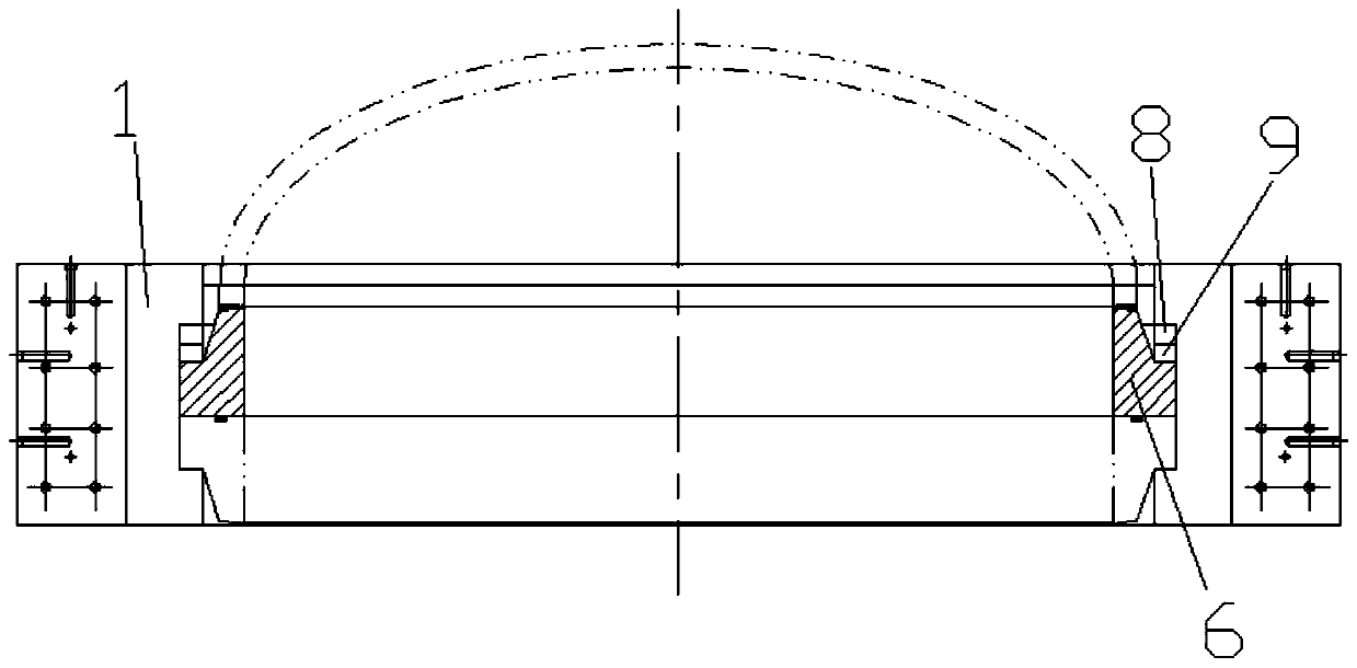 Hydraulic cauldron hoop and upper flange tooth profile structure and manufacturing method