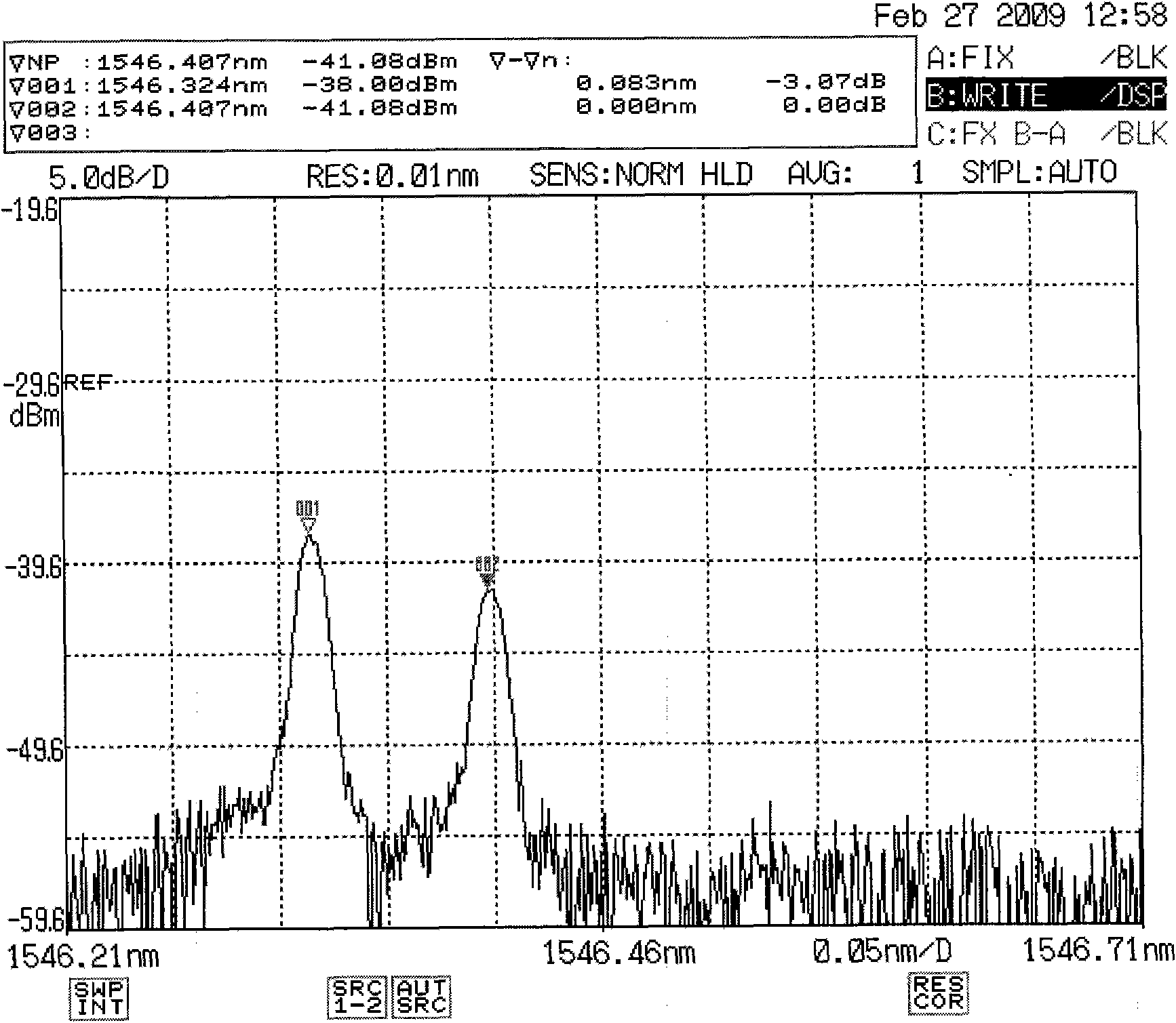 Device utilizing single longitudinal mode dual wavelength fibre laser to generate microwave and millimeter wave