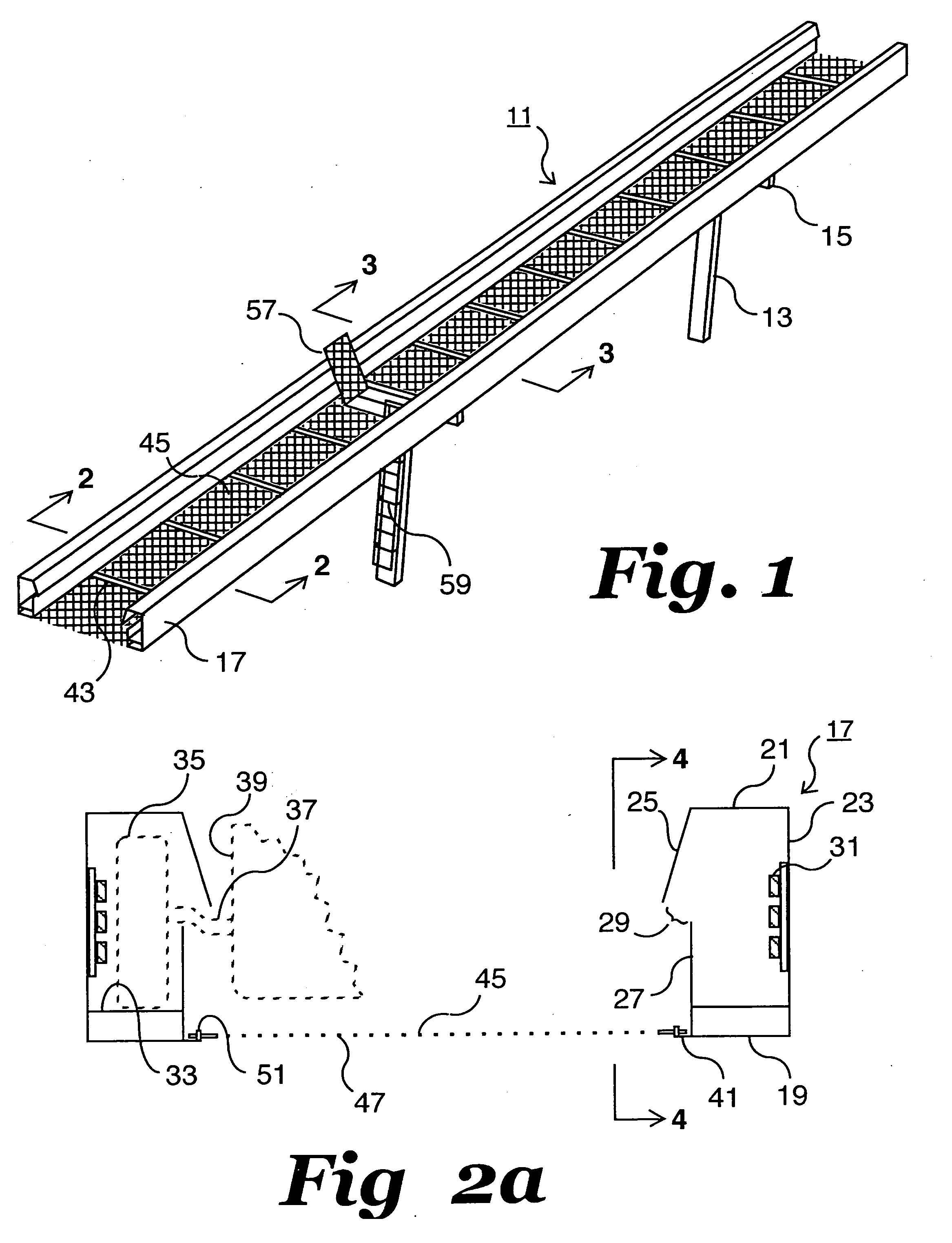 Elevated open-center transit guideway with open-mesh screen emergency walkway