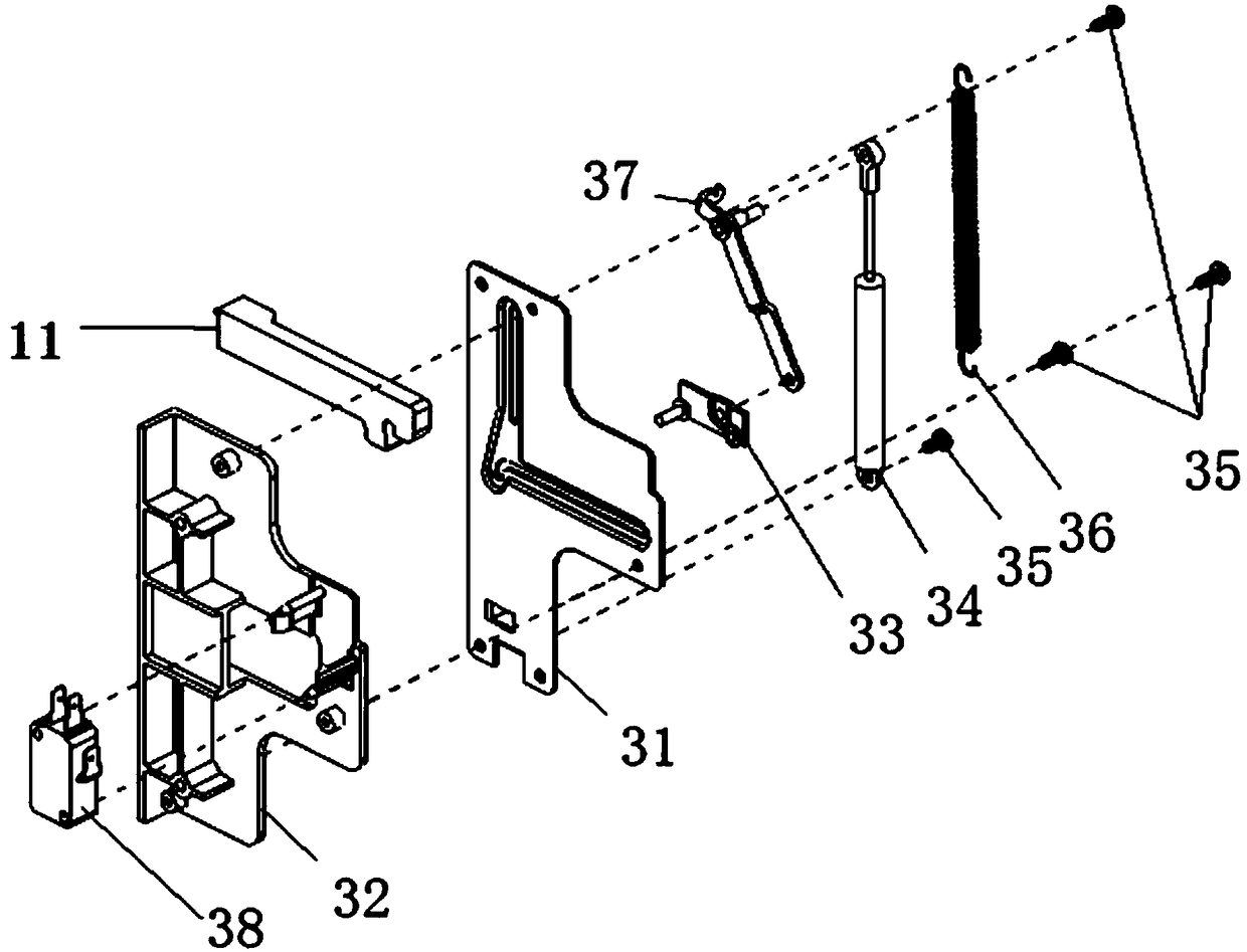 Buffering door closing assembly and cooking equipment