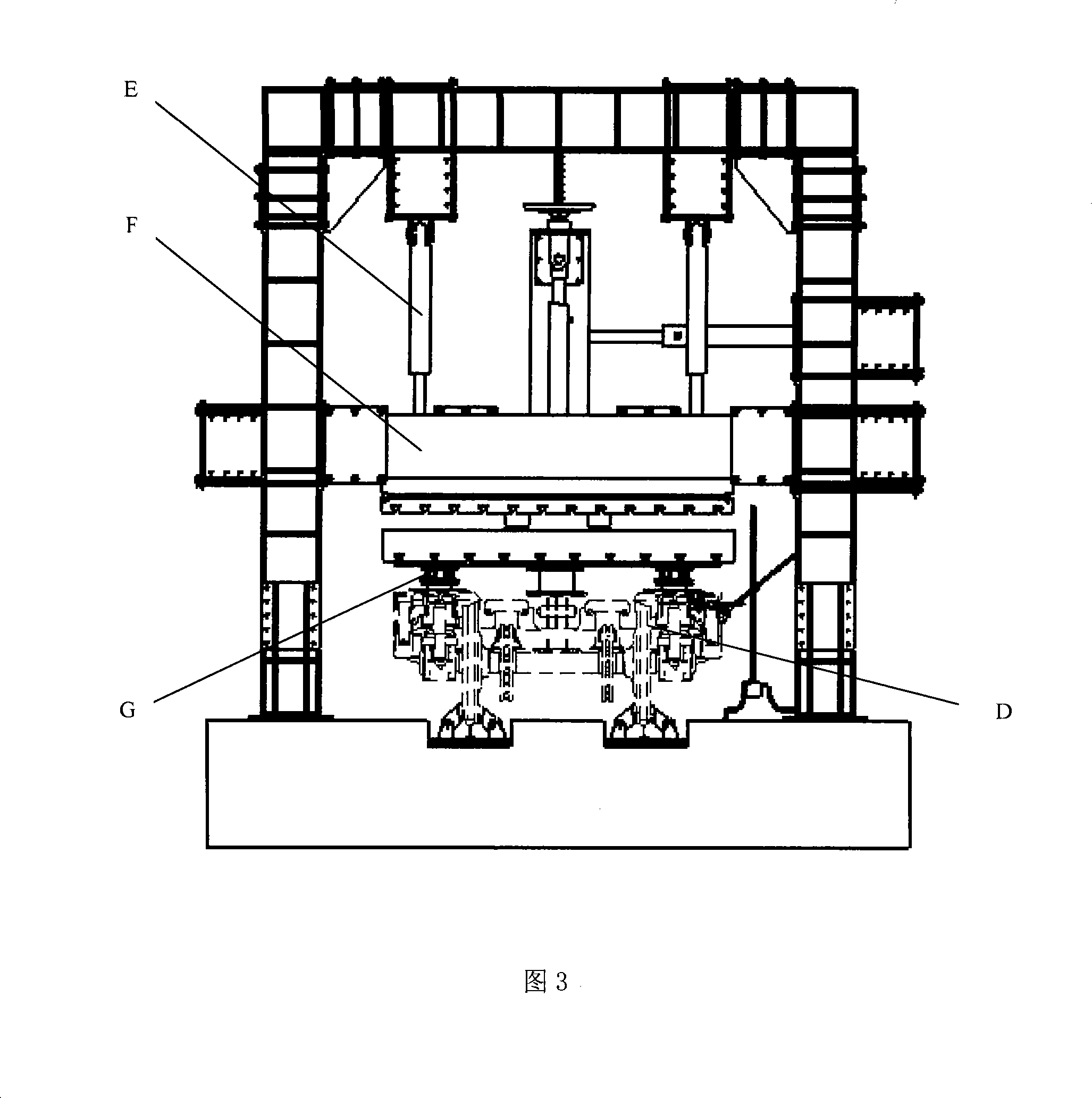 Four-column type rail vehicle bogie rigidity detection system