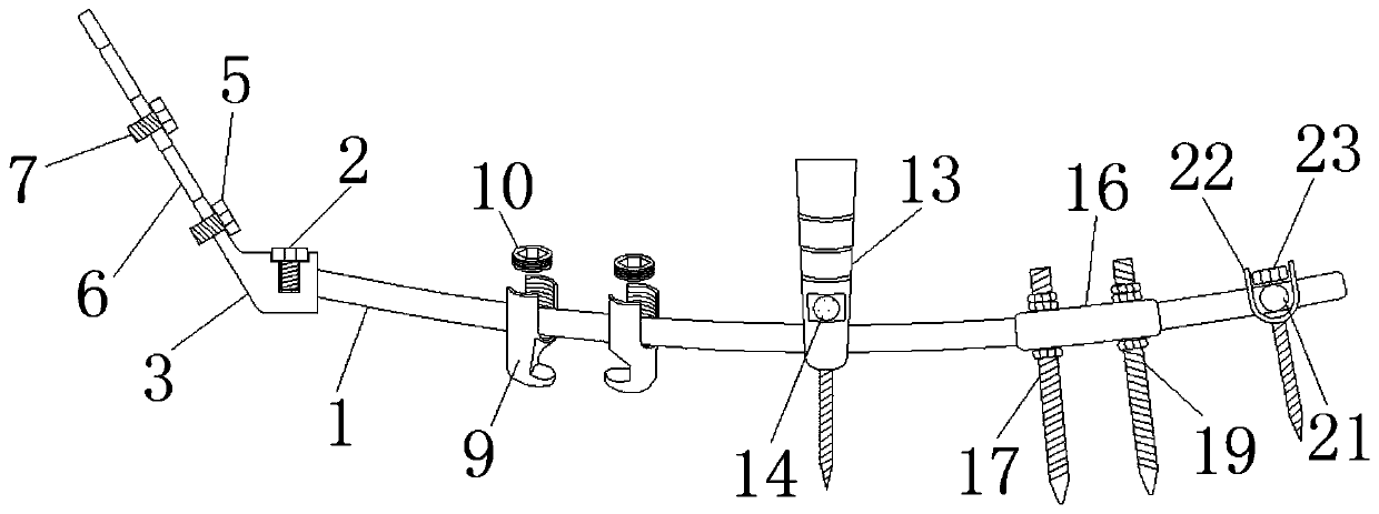 Minimally invasive thoracolumbar posterior screw rod structure convenient to adjust