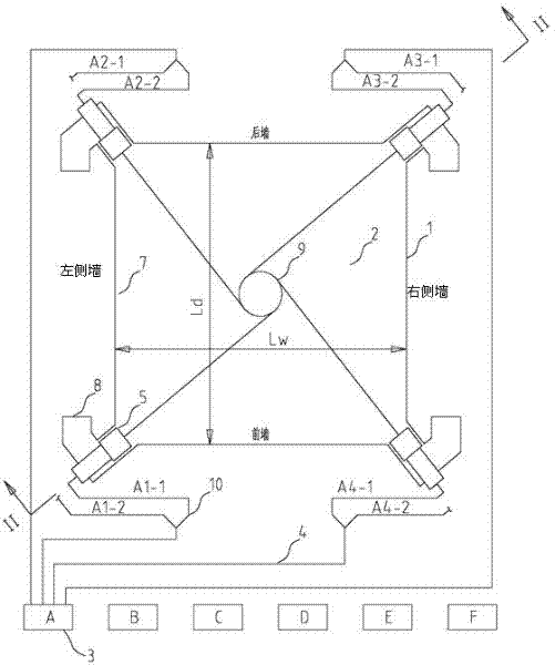 Coal dust thickness-thinness separating and distributing structure of single-fireball eight-corner direct-flow burner