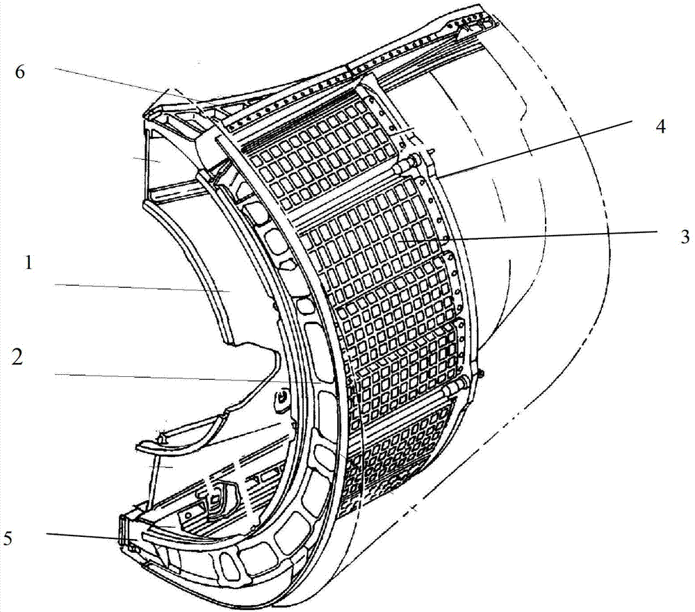 Maintaining clamp for jet braking C duct of civil aviation passenger plane