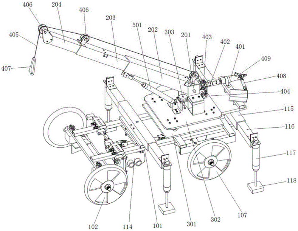 Pneumatic automobile crane used for principle demonstration