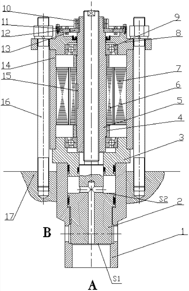 Spiral direct-drive electric-hydraulic proportional flow valve with hollow permanent-magnet alternating-current servo motor