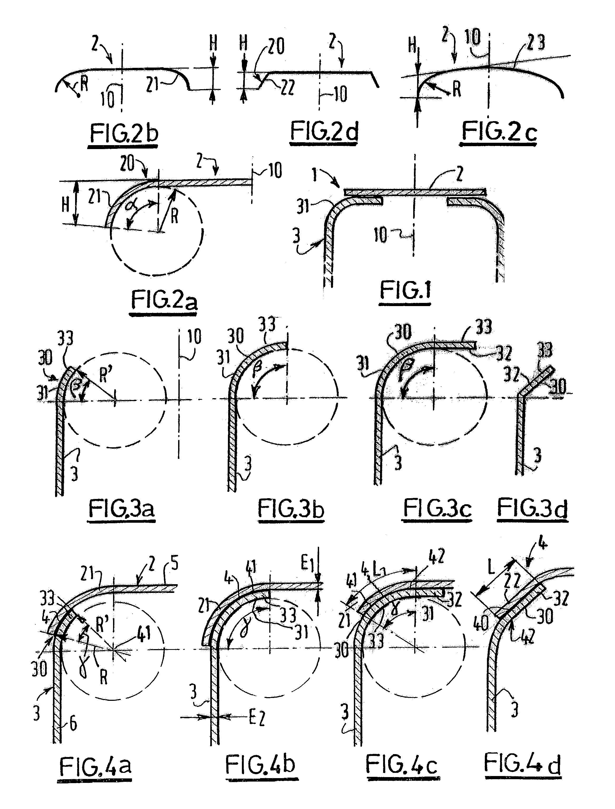 Overcap closures with rolled apron