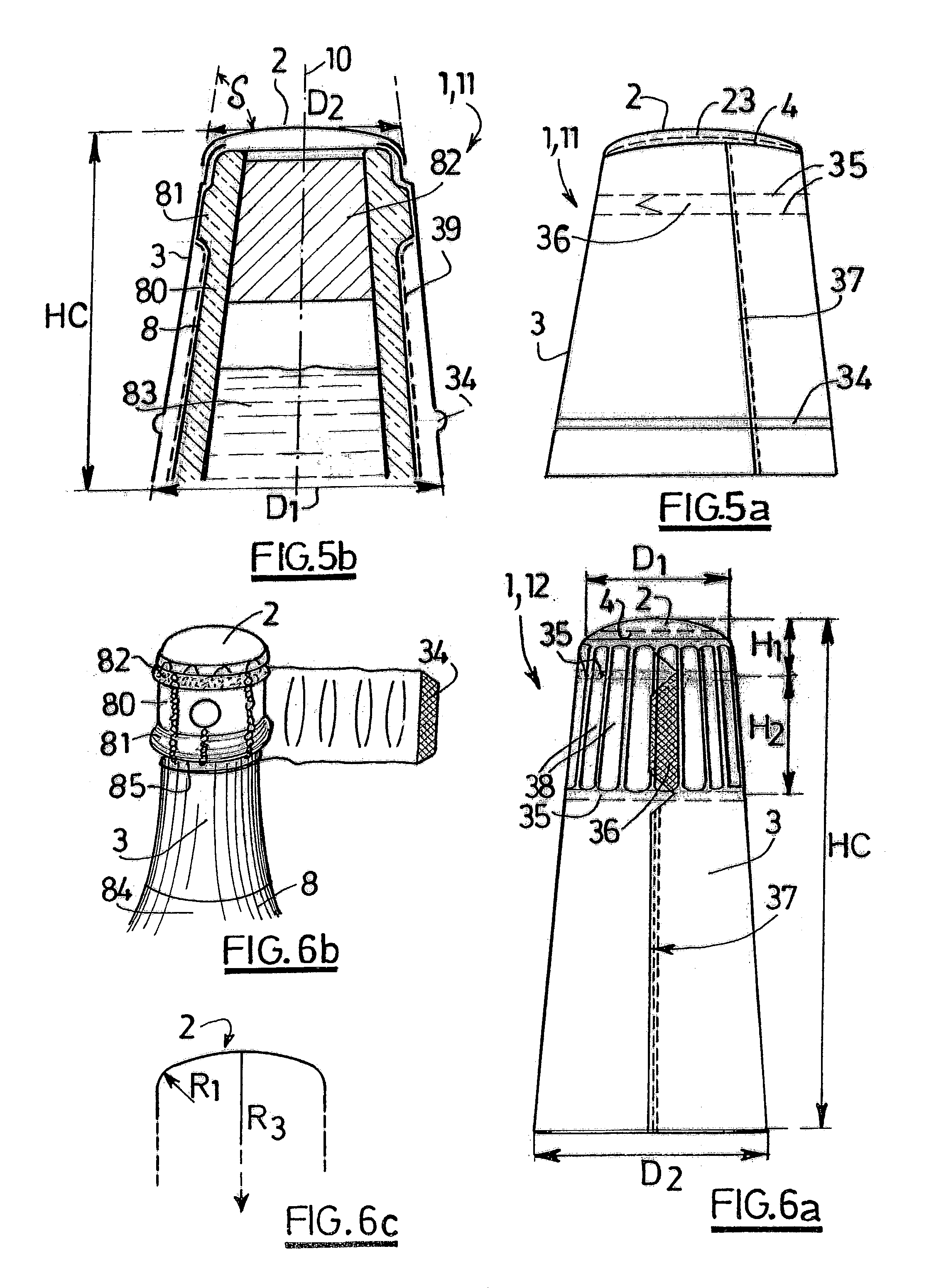 Overcap closures with rolled apron