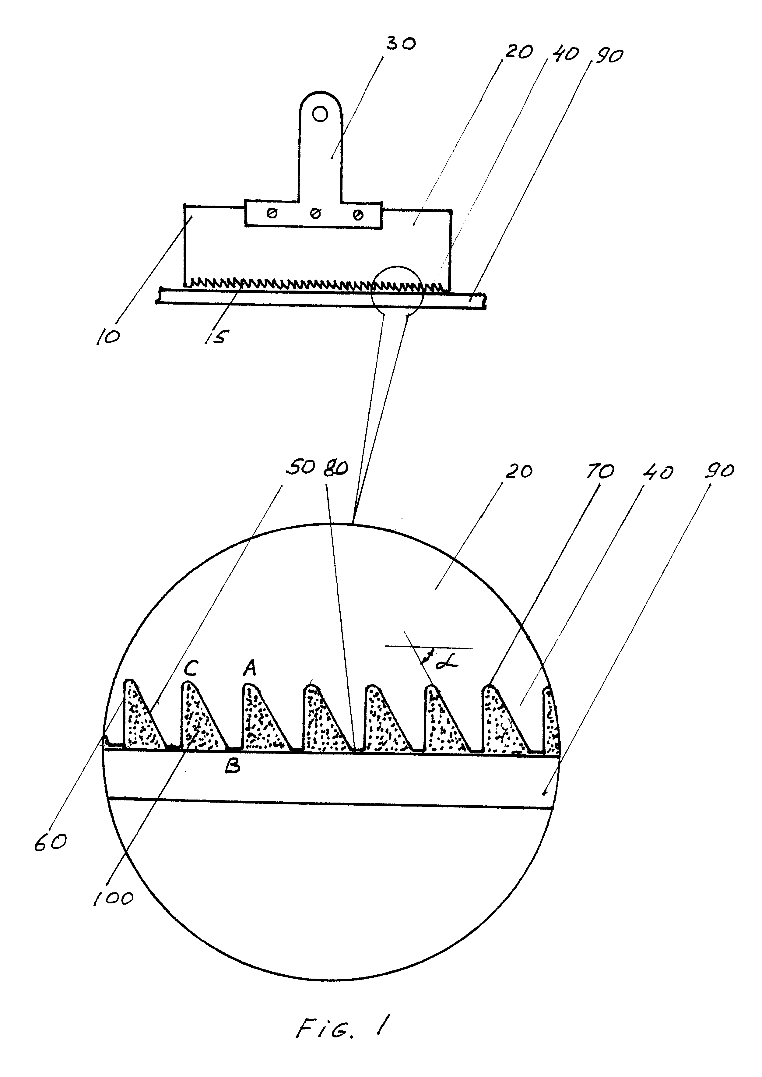 Serrated hand tool for plaster application