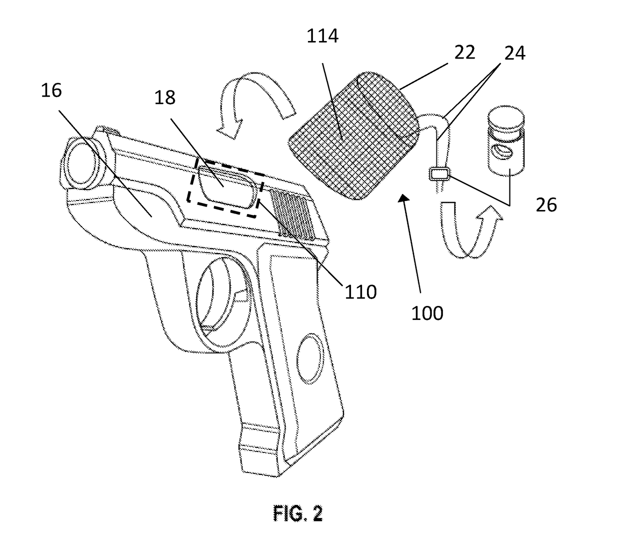 Detachable Container that Collects Handgun Shell Casings