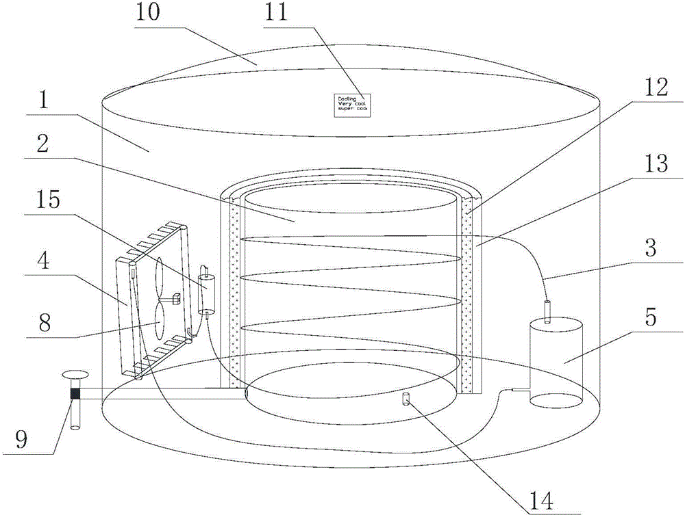 Container capable of cold accumulation