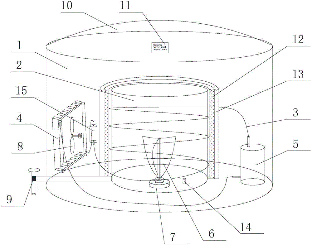 Container capable of cold accumulation