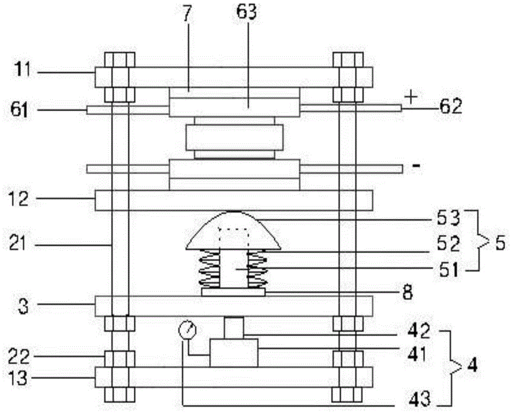 Compression-joint type power device thermal resistance testing and detecting device