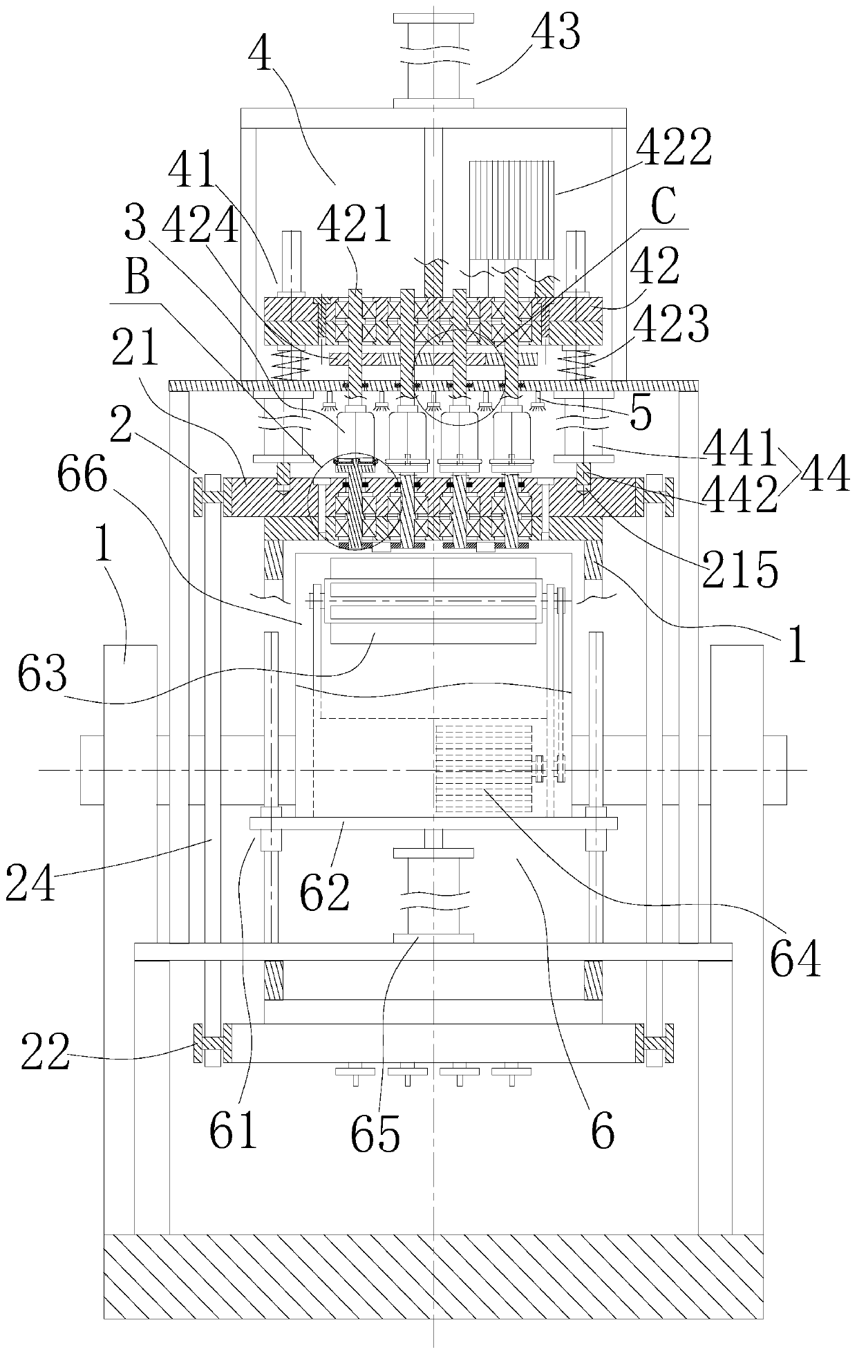 Assembly line for spraying powder to filter and drying filter