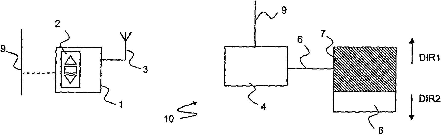 Device of radioelectric signals transmitter and/or receiver type