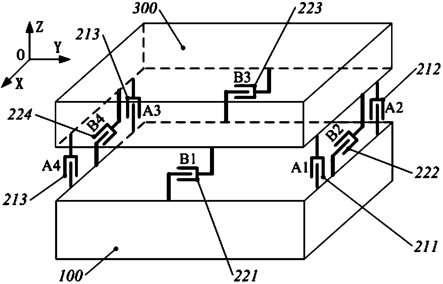 Eight-rod connecting type non-contact satellite platform load pose adjusting device and method