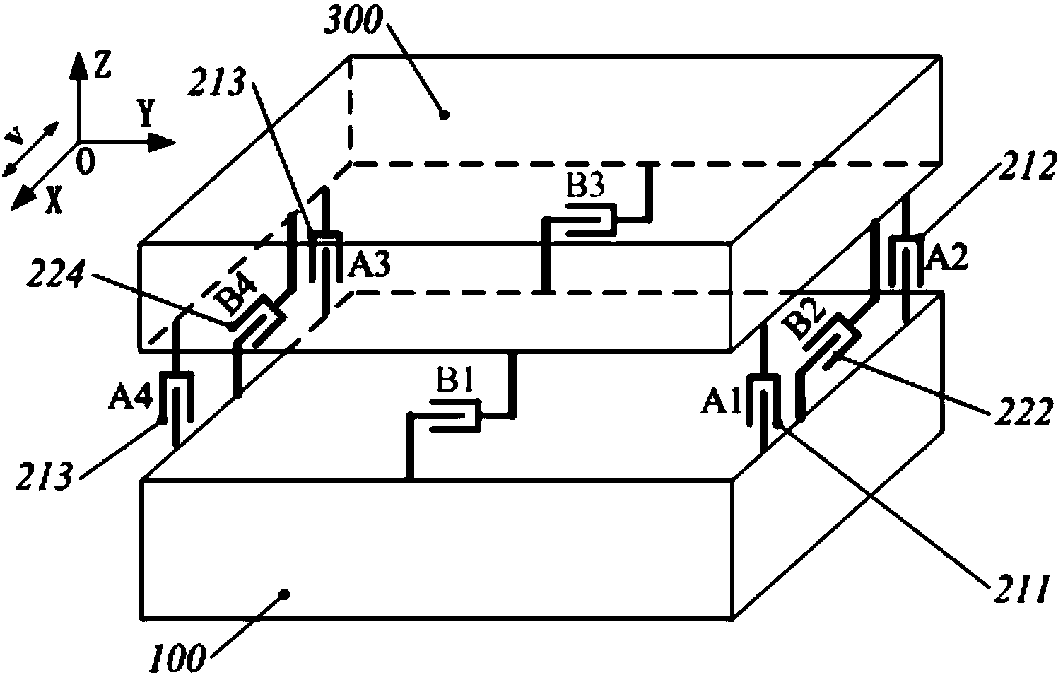 Eight-rod connecting type non-contact satellite platform load pose adjusting device and method