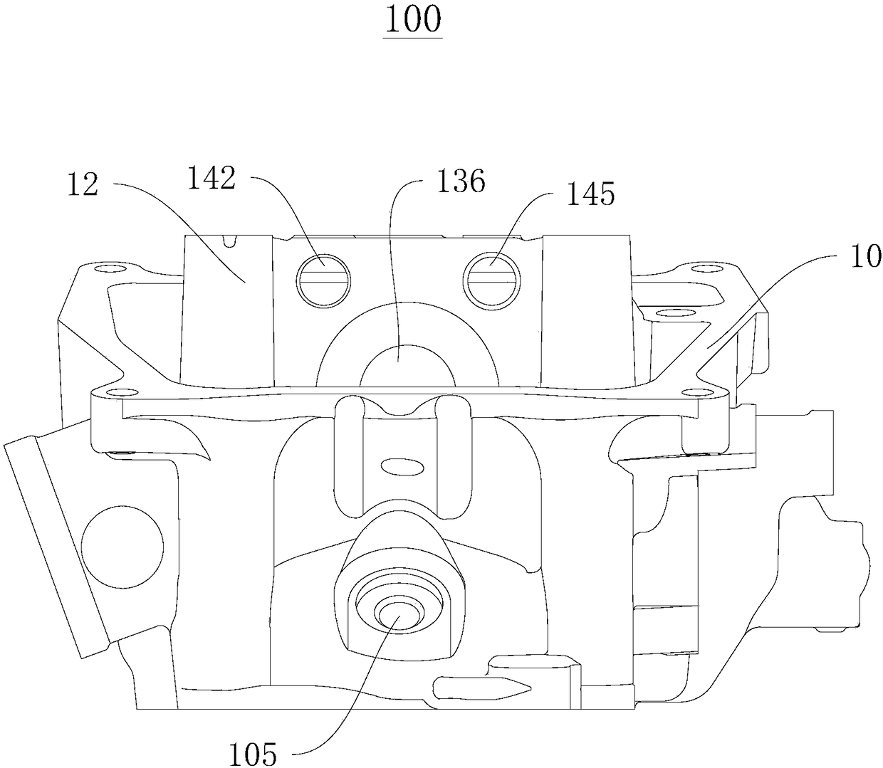 Air cylinder head and engine