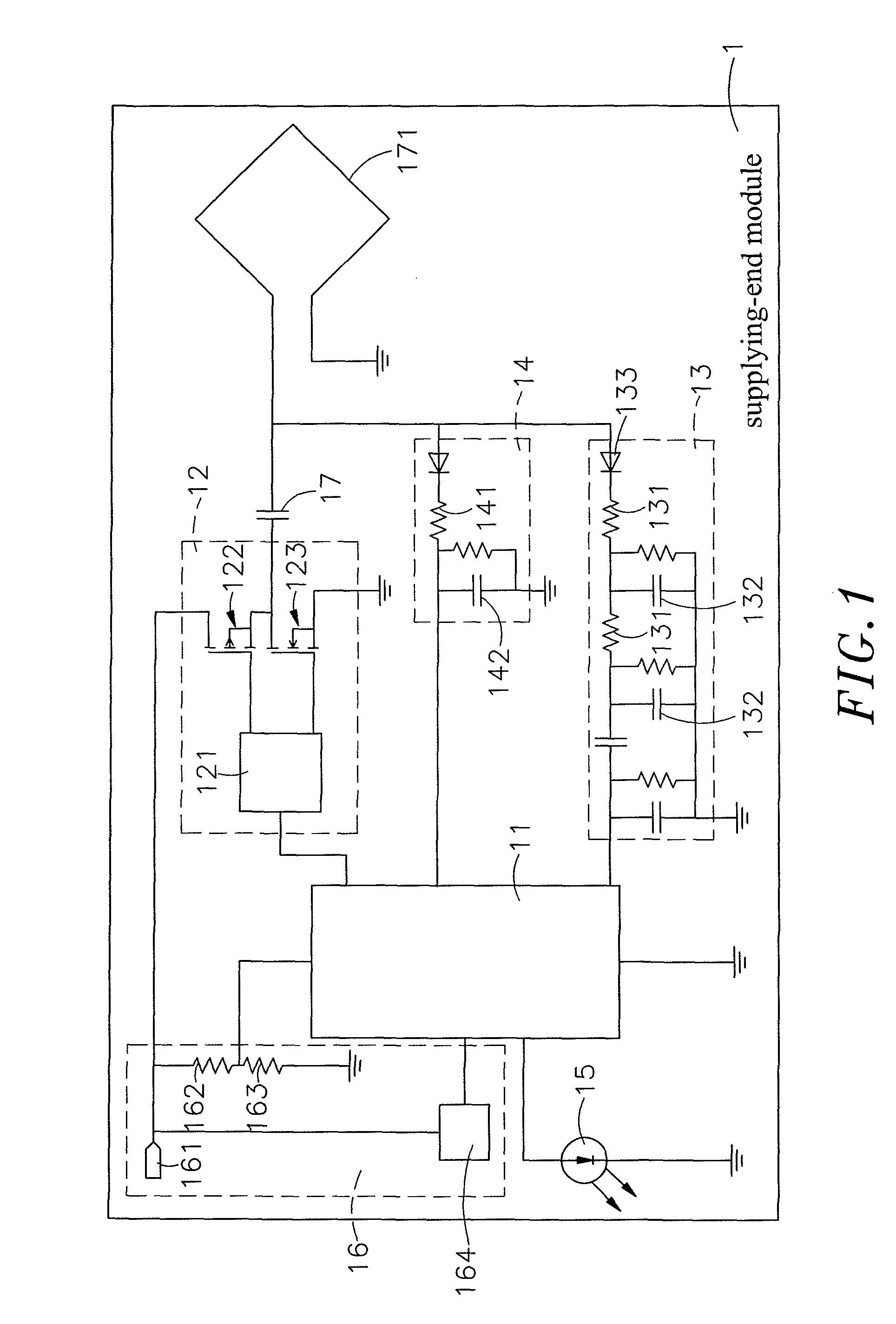 Induction type power supply system with synchronous rectification control for data transmission