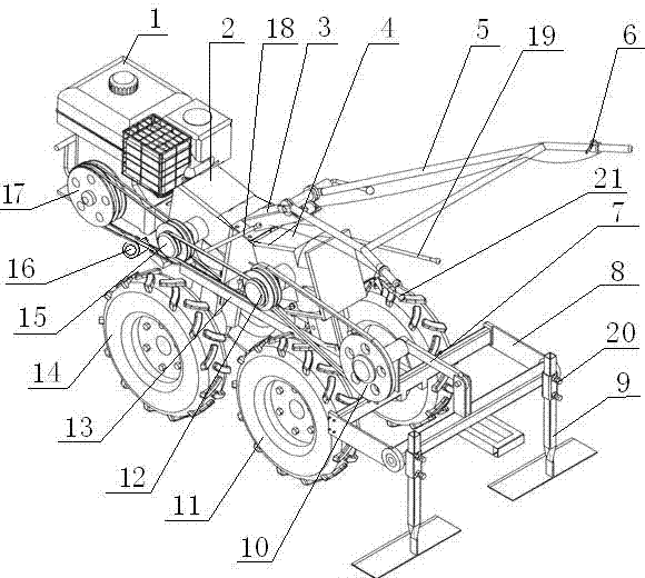 Four-wheel drive harvester for garlic