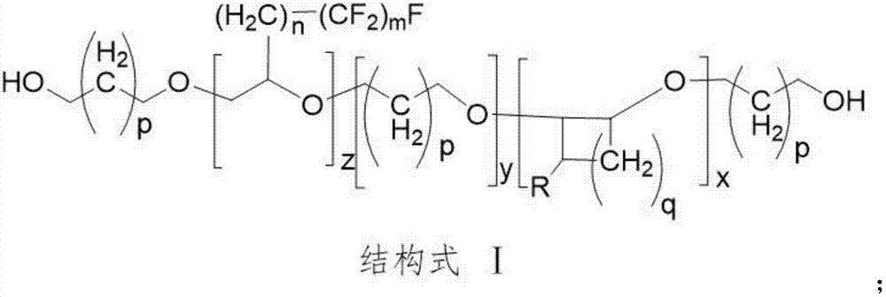 Diffluent side-chain fluorine-containing polyether diol prepared from perfluorinated ethylene oxide and multicomponent cyclic ether through copolymerization