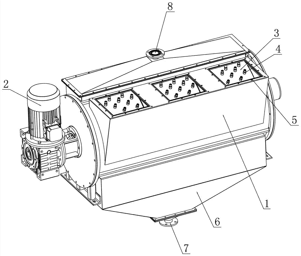 Rinsing device used in plastic film cleaning and recycling production line