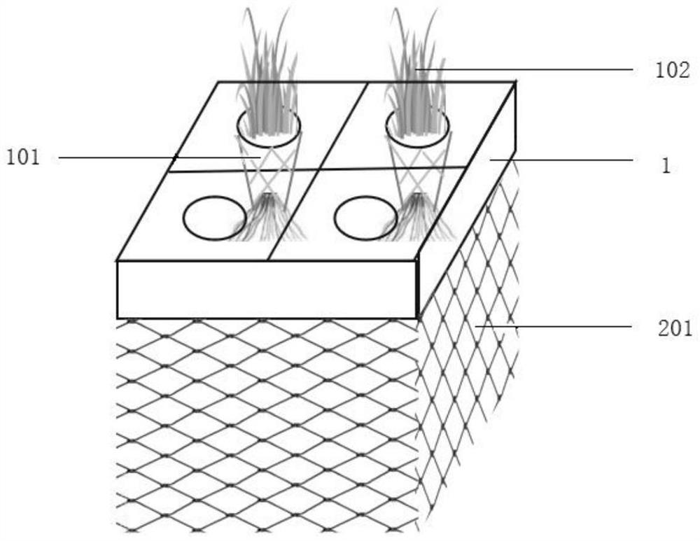 Biomass charcoal composite ecological floating bed system based on pollution reduction and carbon reduction